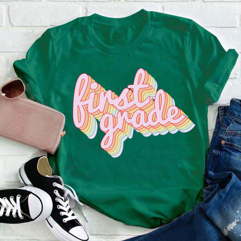 Personalized Rainbow Shadow Teacher T-Shirt