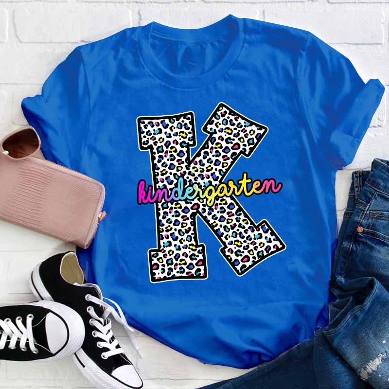 Personalized Colorful Leopard Teacher T-Shirt