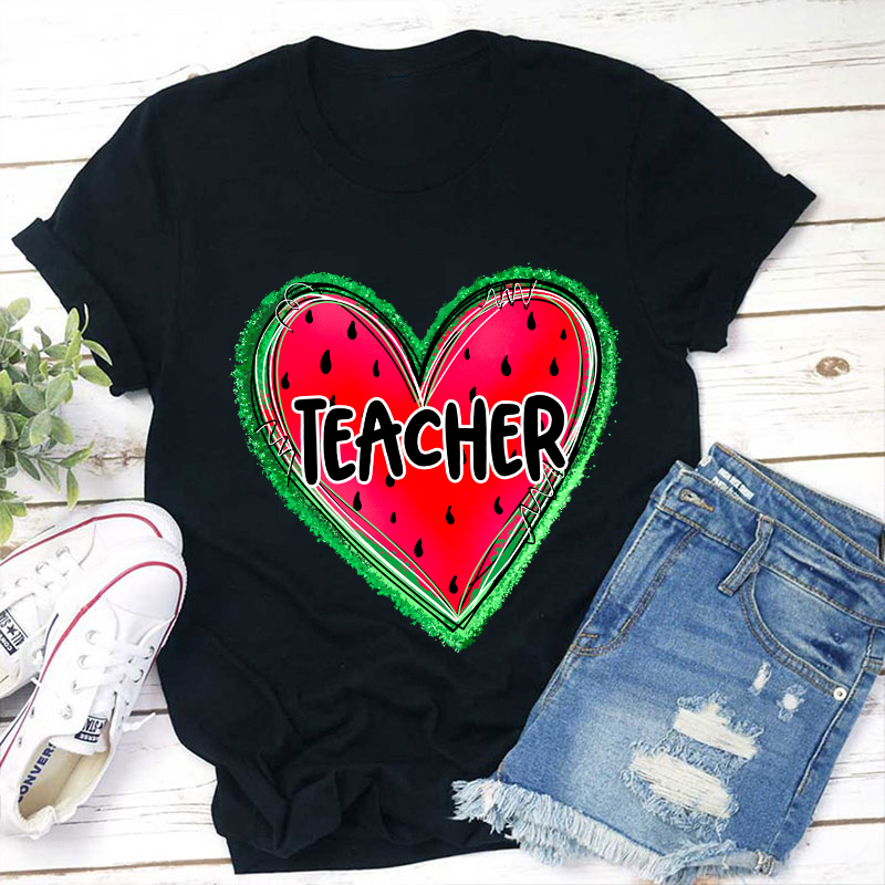 LatestTeacher Heart Watermelon T-Shirt for Sale-Teachersgram