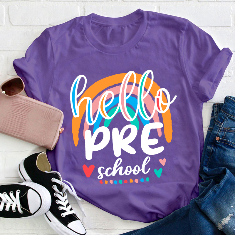 Personalized Colorful Rainbow Teacher T-Shirt