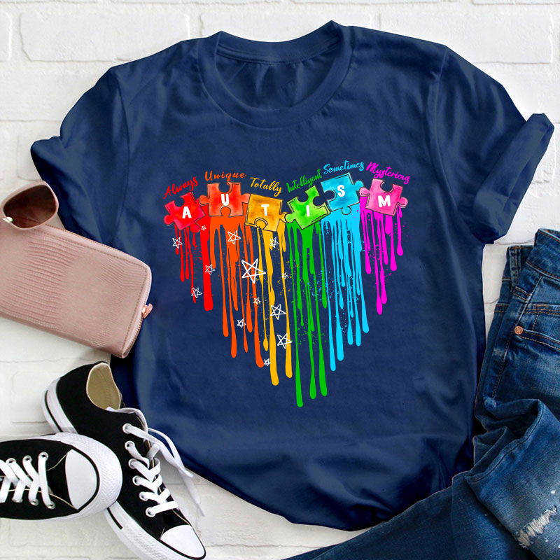Autism Heart Teacher T-Shirt
