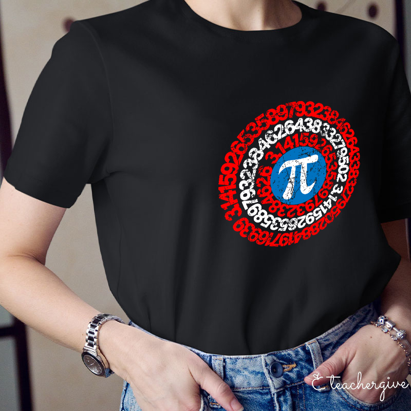 Captain America's Shield Of Pi Teacher T-Shirt