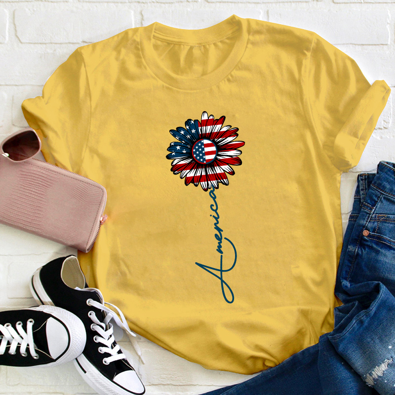 Flat Sunflower Teacher T-Shirt