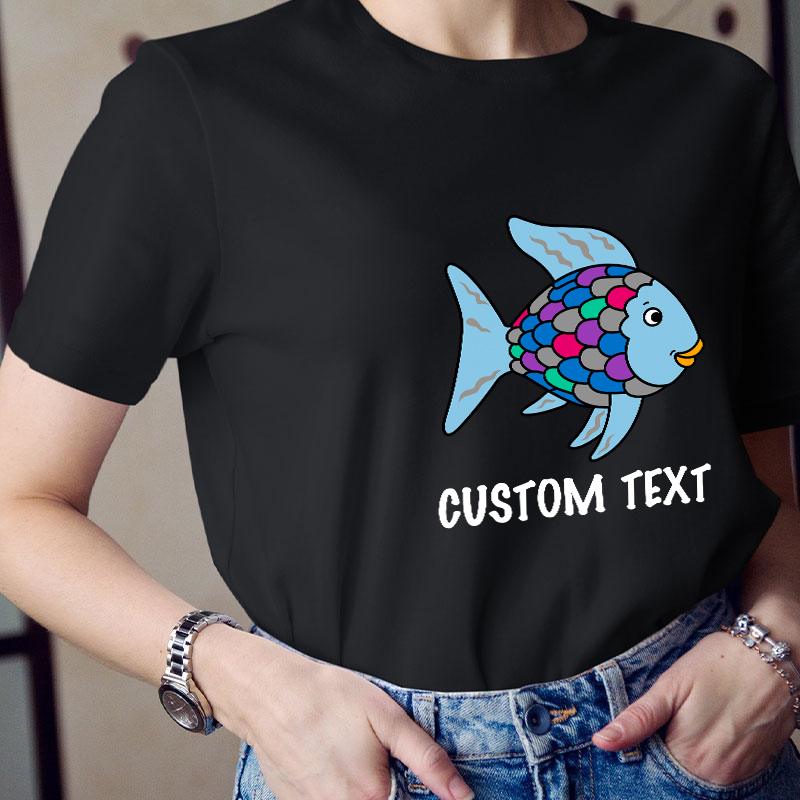 Personalized Rainbow Fish Teacher T-Shirt