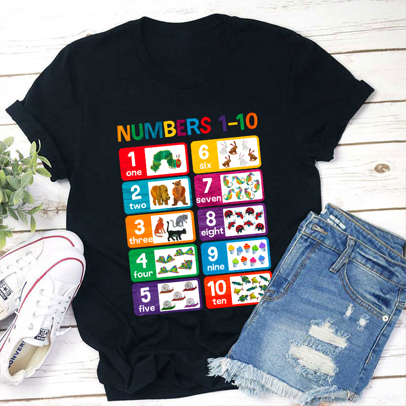 Numbers From One To Ten Teacher T-Shirt