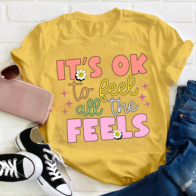 It's Okay To Feel All The Feels Teacher T-Shirt