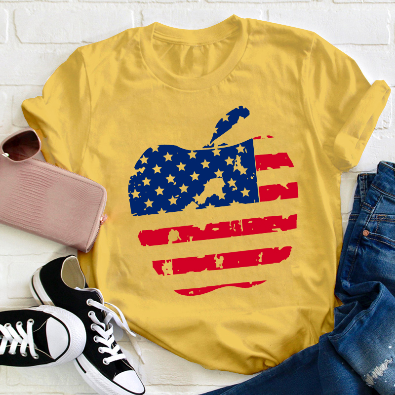 Flag Apple Teacher T-Shirt