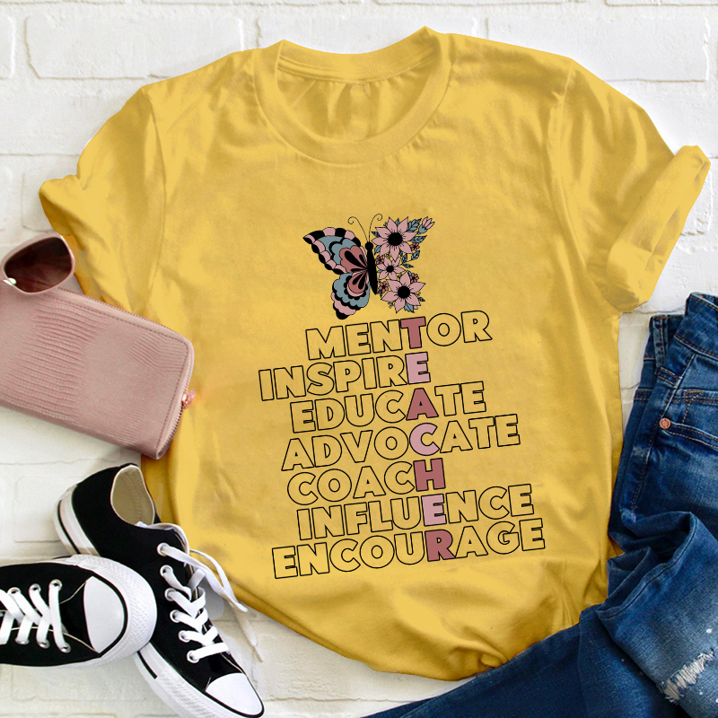 Appreciation Mentory Inspire Educate Teacher T-Shirt
