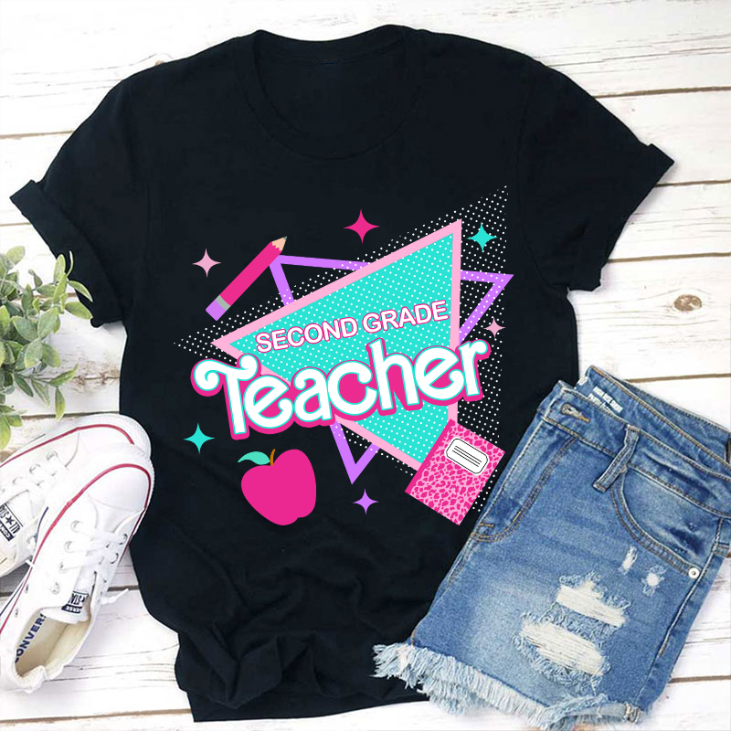 Personalized Grade Shining Triangle Teacher T-Shirt