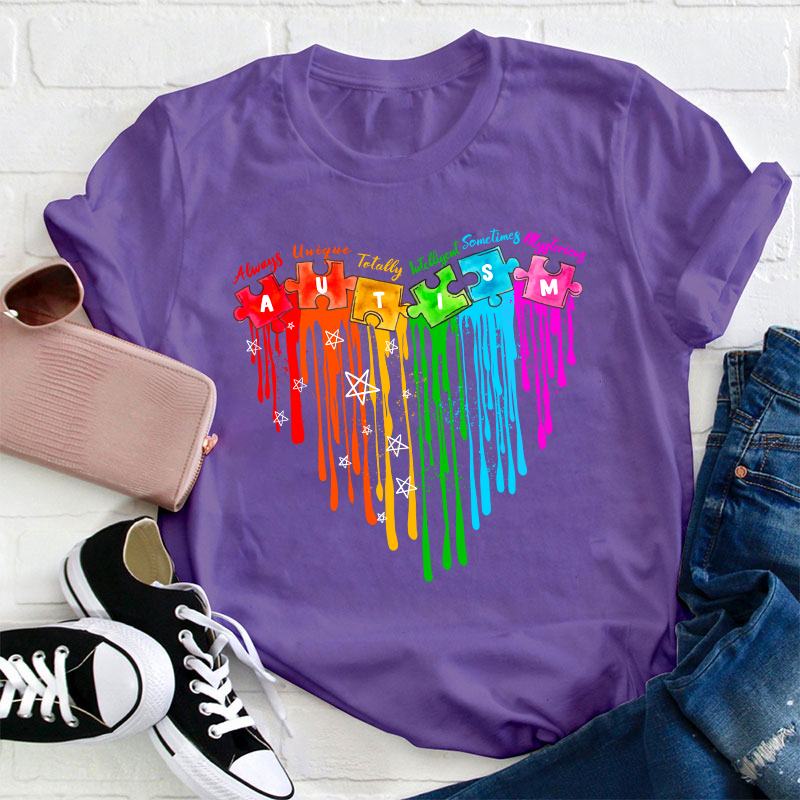 Autism Heart Teacher T-Shirt
