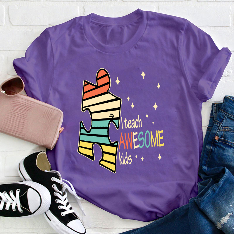I Teach Awesome Kids Puzzle  T-Shirt