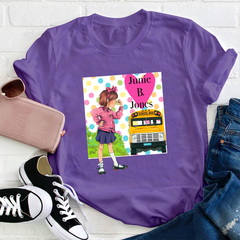 Colored Dot Junie B Jones Teacher T-Shirt