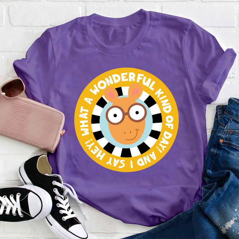 What A Wonderful Kind Of Day Teacher T-Shirt