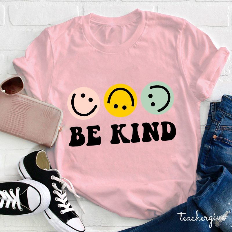 Be Kind Smiling Face Teacher T-Shirt