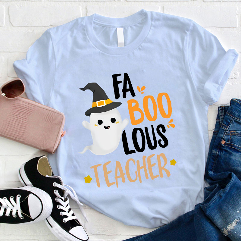 Floating Ghost Fa Boo Lous Teacher T-Shirt