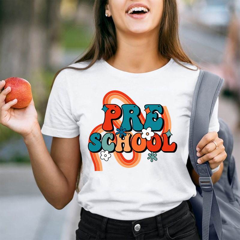 Personalized Preschool Colorful Stripes T-Shirt