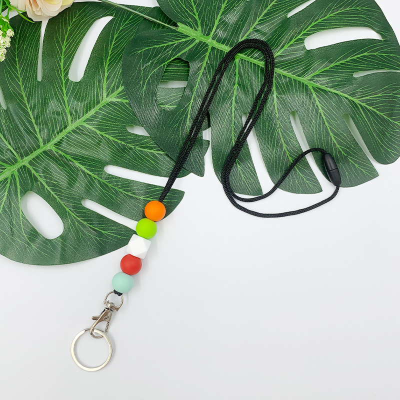 Colorful Rainbow Silica Gel Lanyard