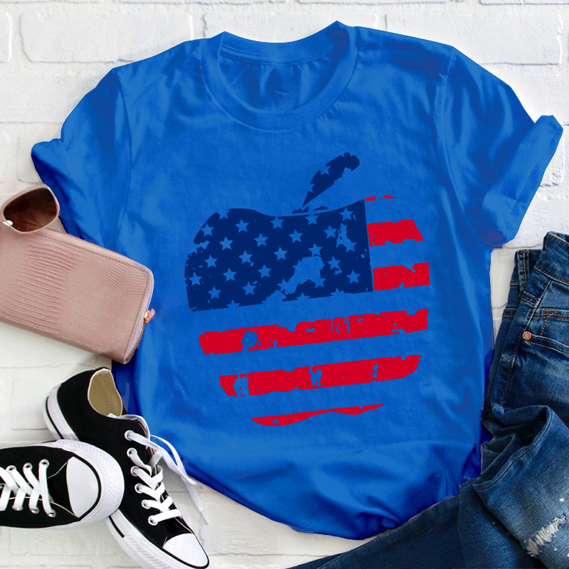 Flag Apple Teacher T-Shirt