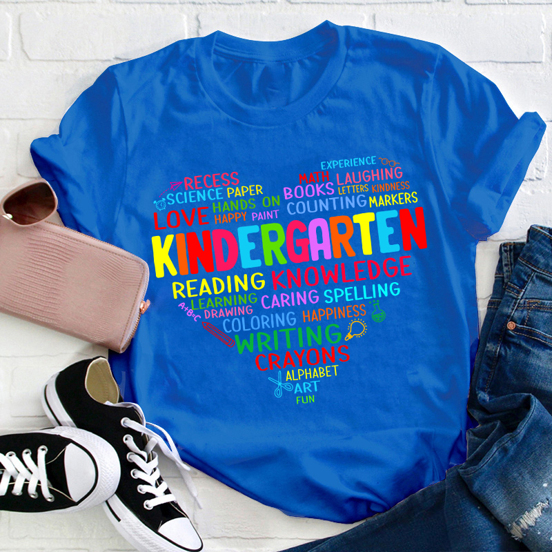 Personalized Grade Reading Knowledge Heart Shape Teacher T-Shirt