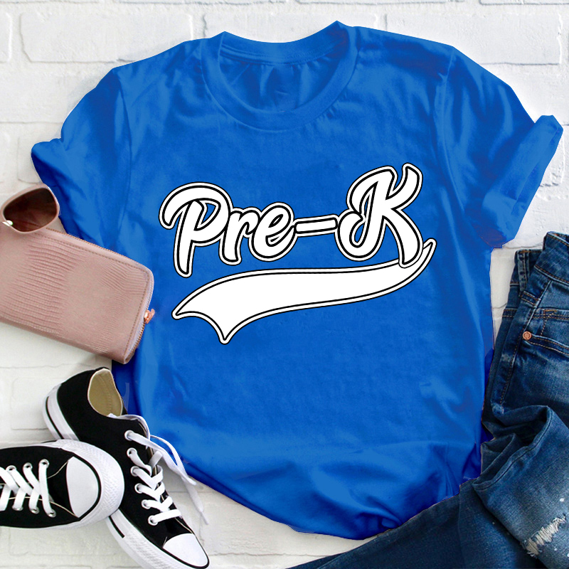 Personalized Black And White Simple Lines Teacher T-Shirt