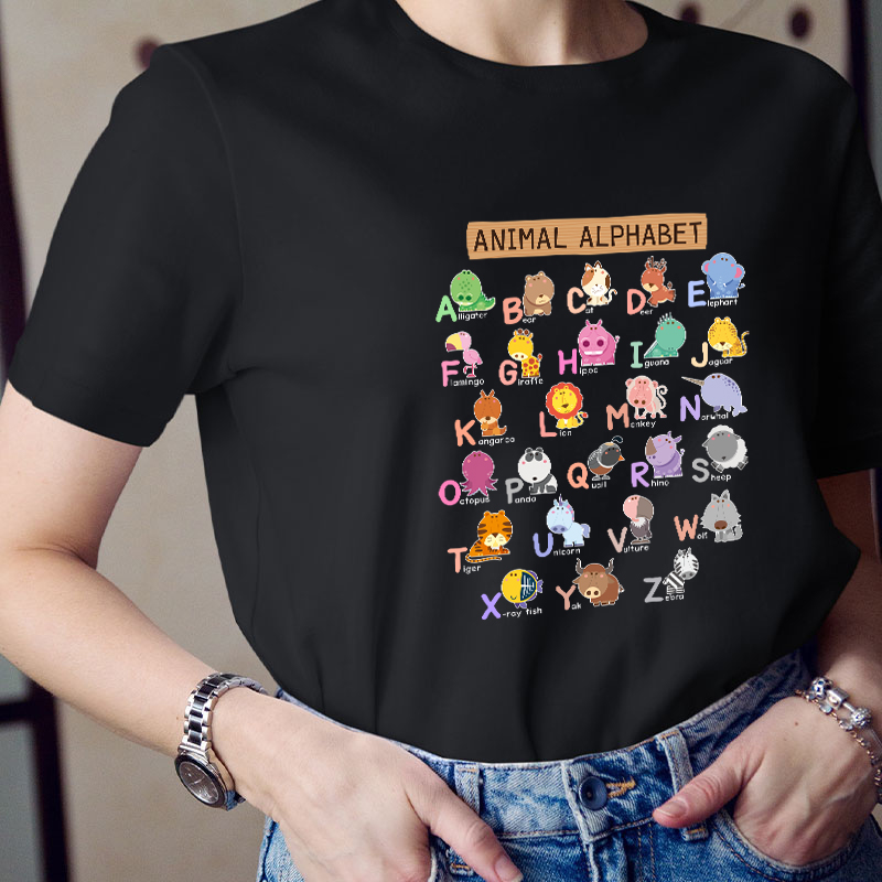 Animal Alphabet Teacher T-Shirt