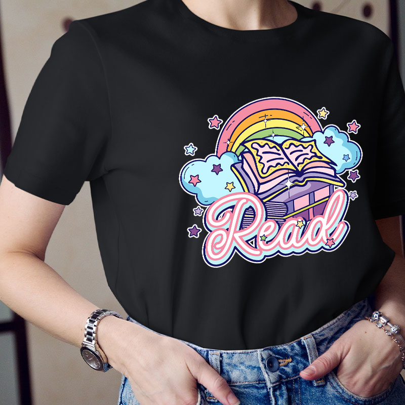 Cute Rainbow Read Teacher T-Shirt