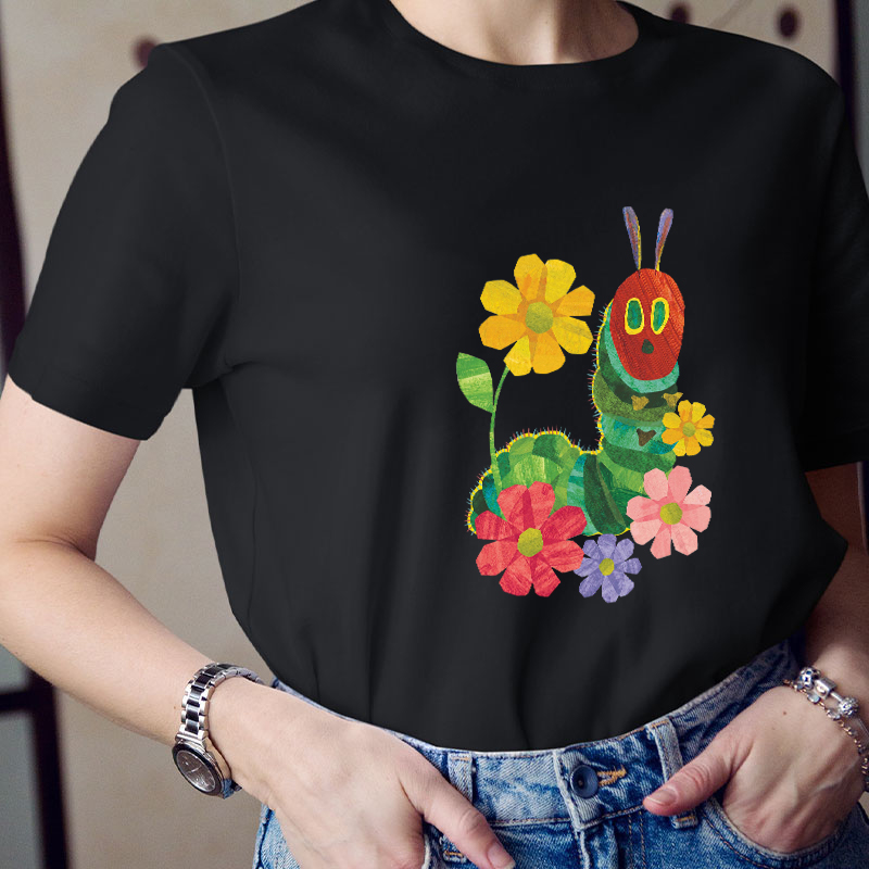 Flowers And The Very Hungry Caterpillar Teacher T-Shirt