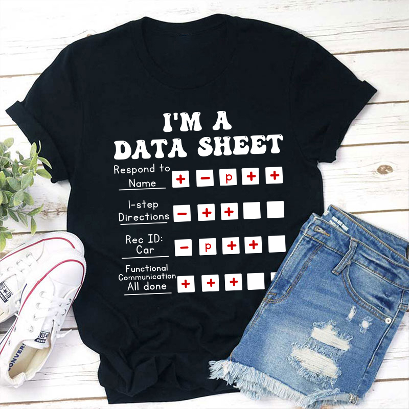 I Am A Data Sheet Teacher T-Shirt