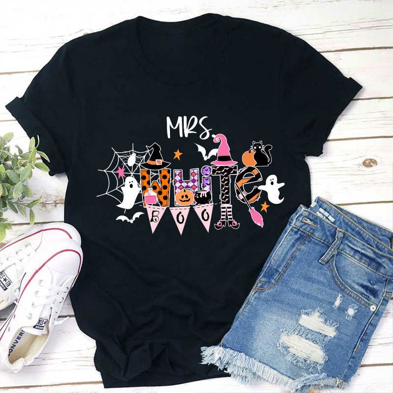 Personalized Name Happy Halloween Teacher T-Shirt