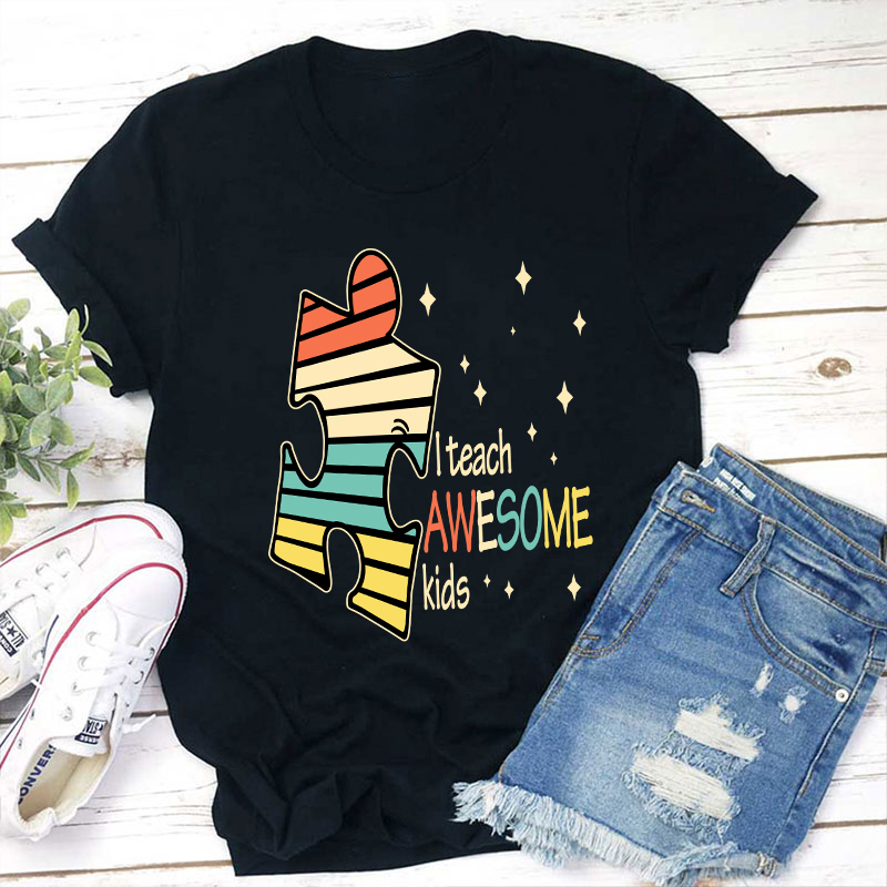 I Teach Awesome Kids Puzzle  T-Shirt
