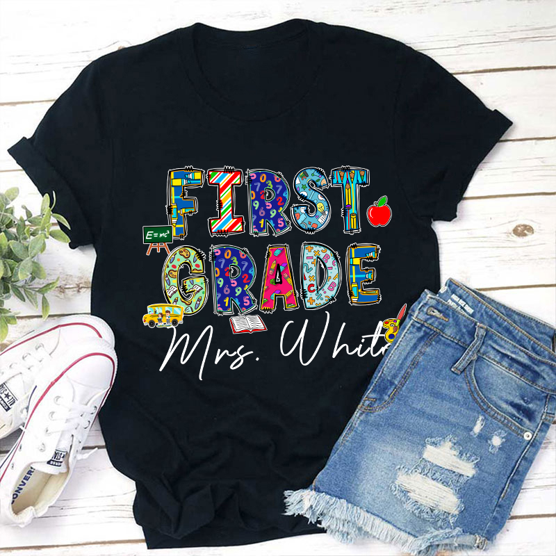 Personalized Grade And Name Back To School Teacher T-Shirt