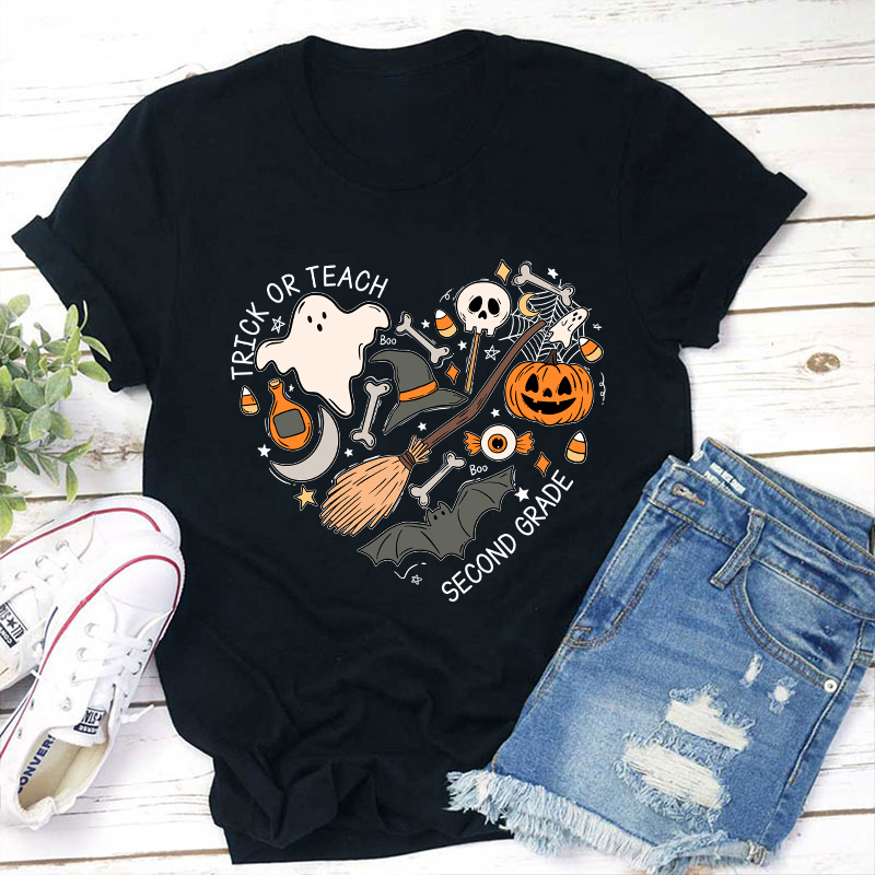 Personalized Grade Treat Or Teach Teacher T-Shirt