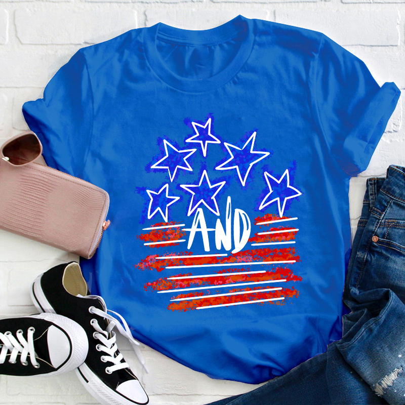 Stars And Flag Teacher T-Shirt
