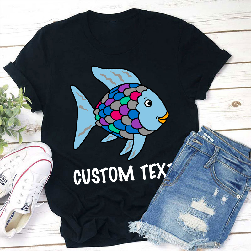 Personalized Rainbow Fish Teacher T-Shirt
