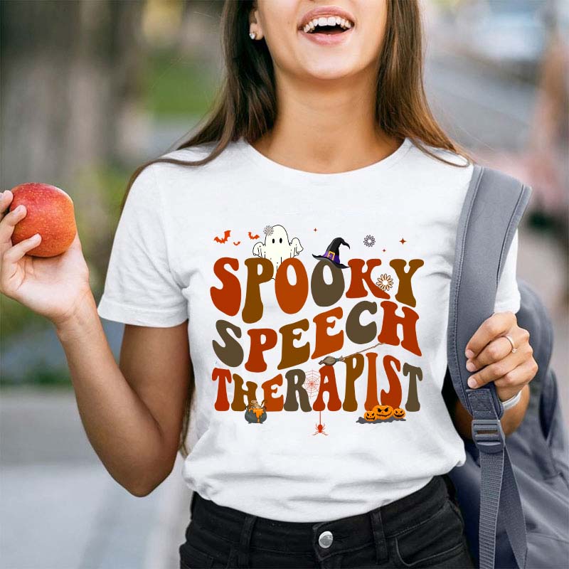 Spooky Speech Therapist Teacher T-Shirt