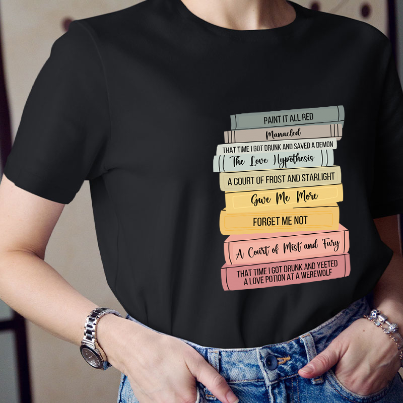 Personalized Stack Of Books Teacher T-Shirt