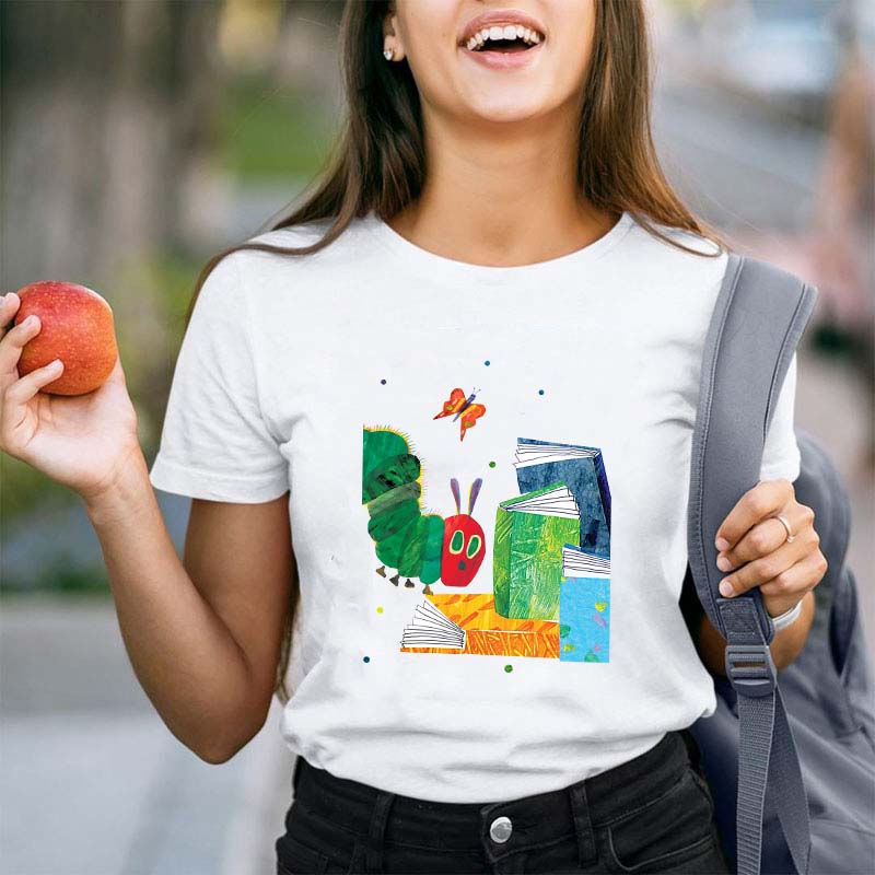 The Caterpillar Like Reading Books Teacher T-Shirt