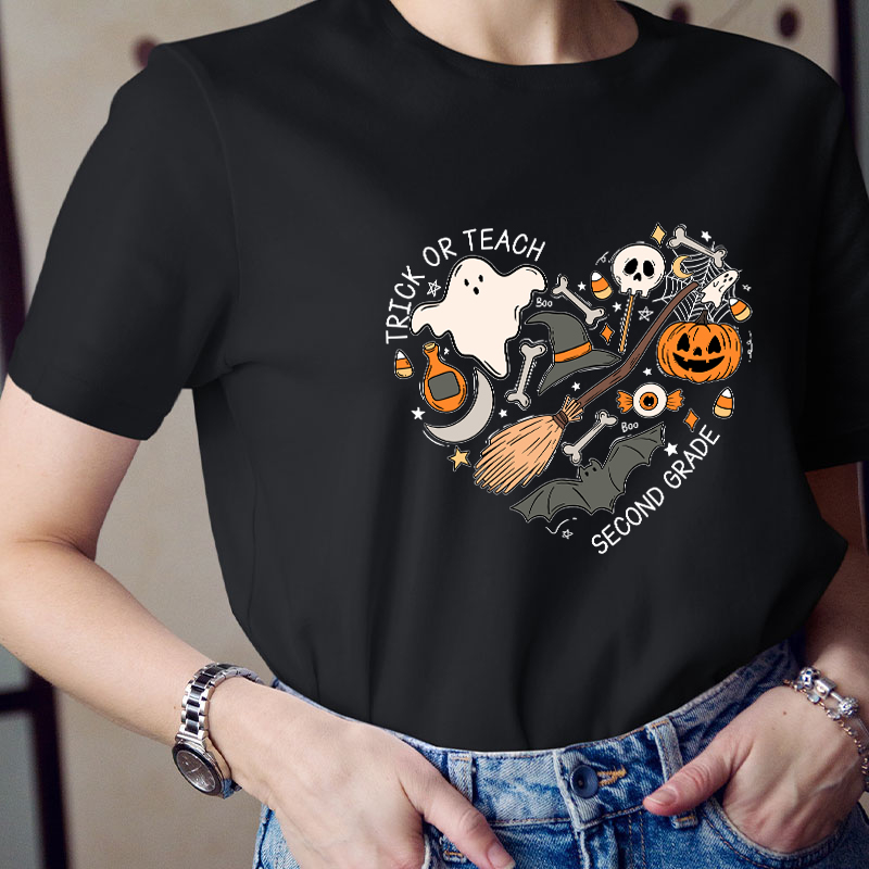 Personalized Grade Treat Or Teach Teacher T-Shirt