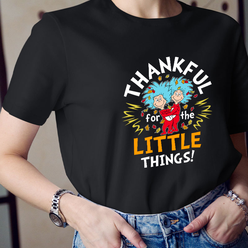 Thankful For The Little Things Teacher T-Shirt
