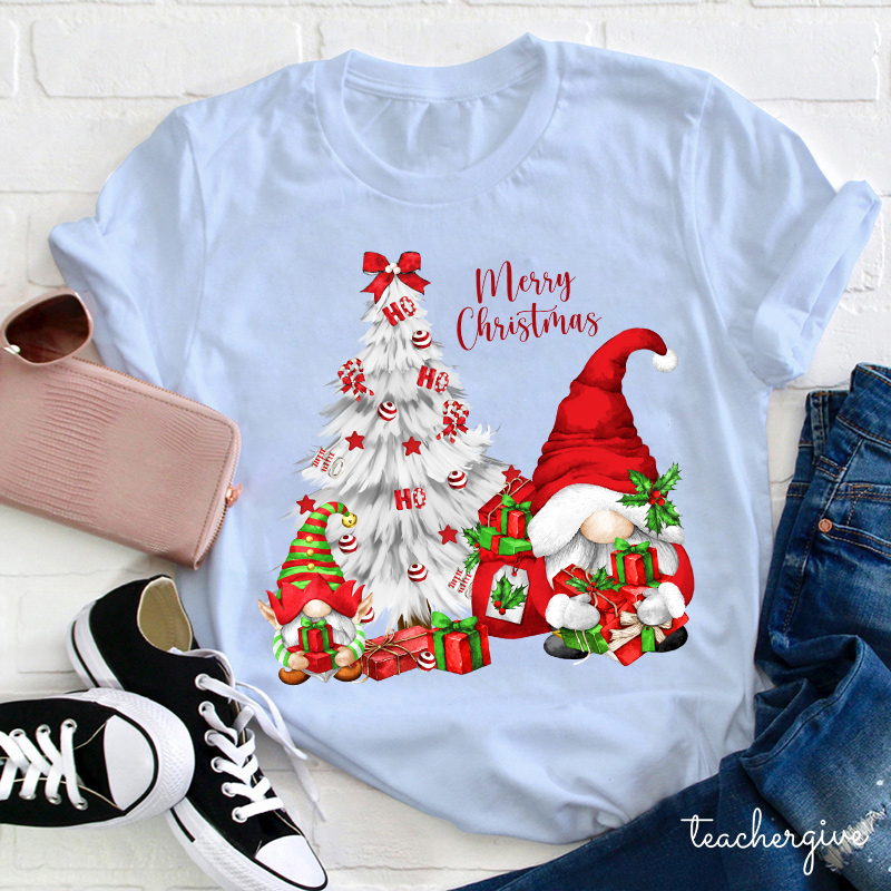 Ho Ho Ho Red Merry Christmas Teacher T-Shirt