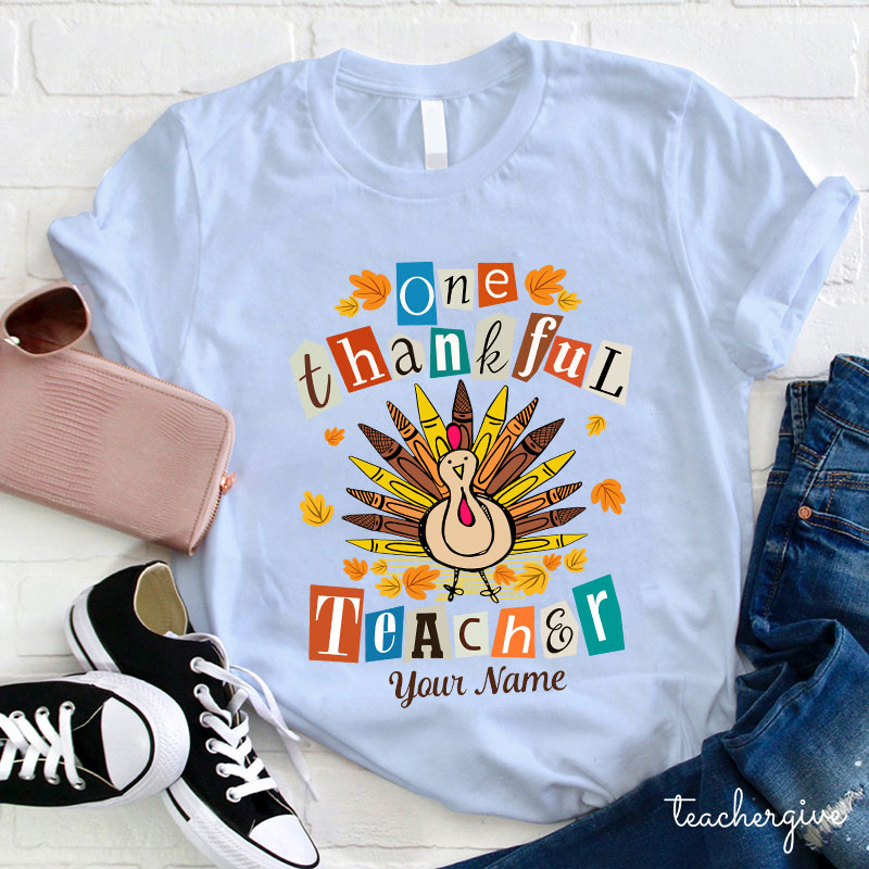 Personalized One Thankful Teacher Teacher T-Shirt