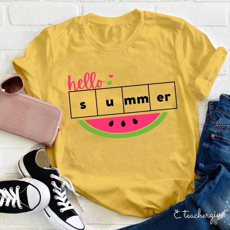 Hello Summer Watermelon Teacher T-Shirt