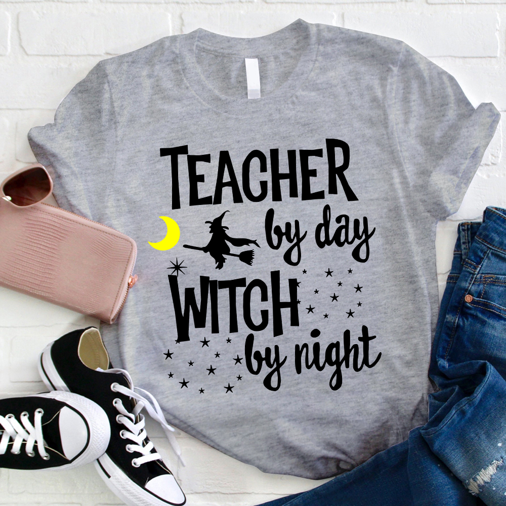 Teacher By Day Witch By Night The Shining Stars T-Shirt