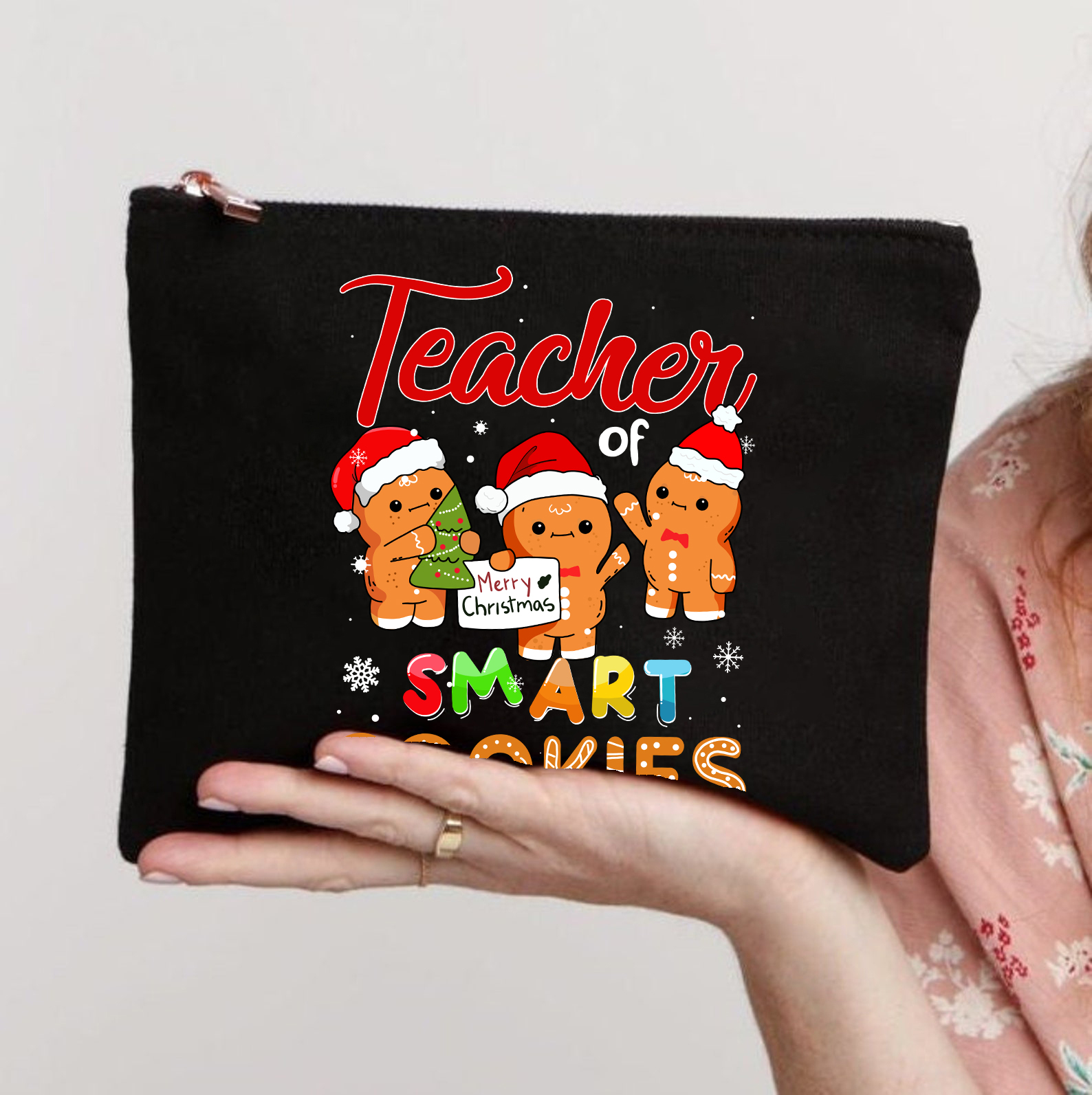 Teacher Of Smart Cookies Christmas Makeup Bag