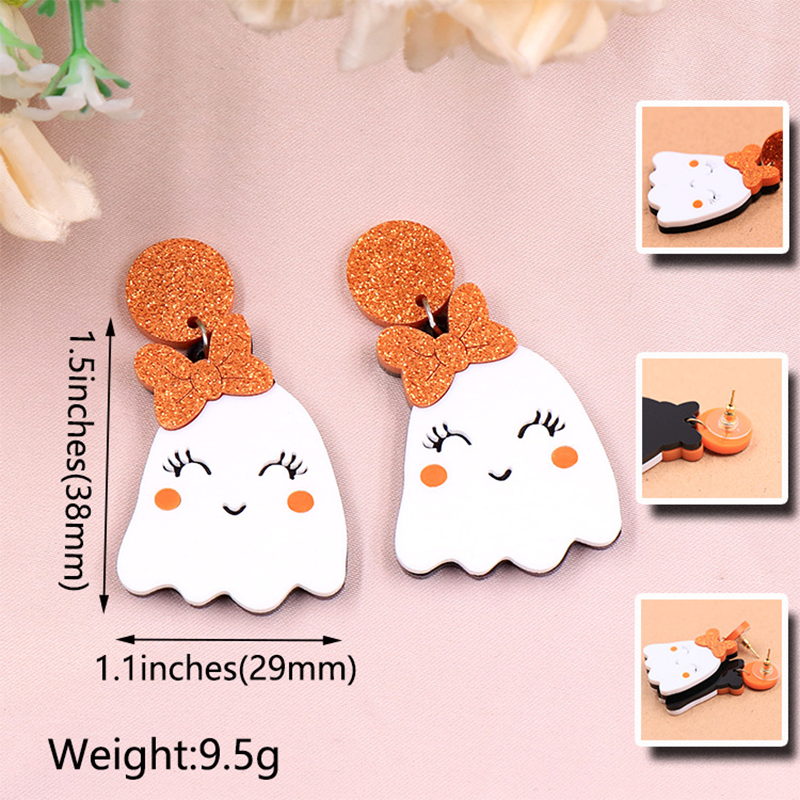 Cute Little Halloween Ghost Acrylic Earrings