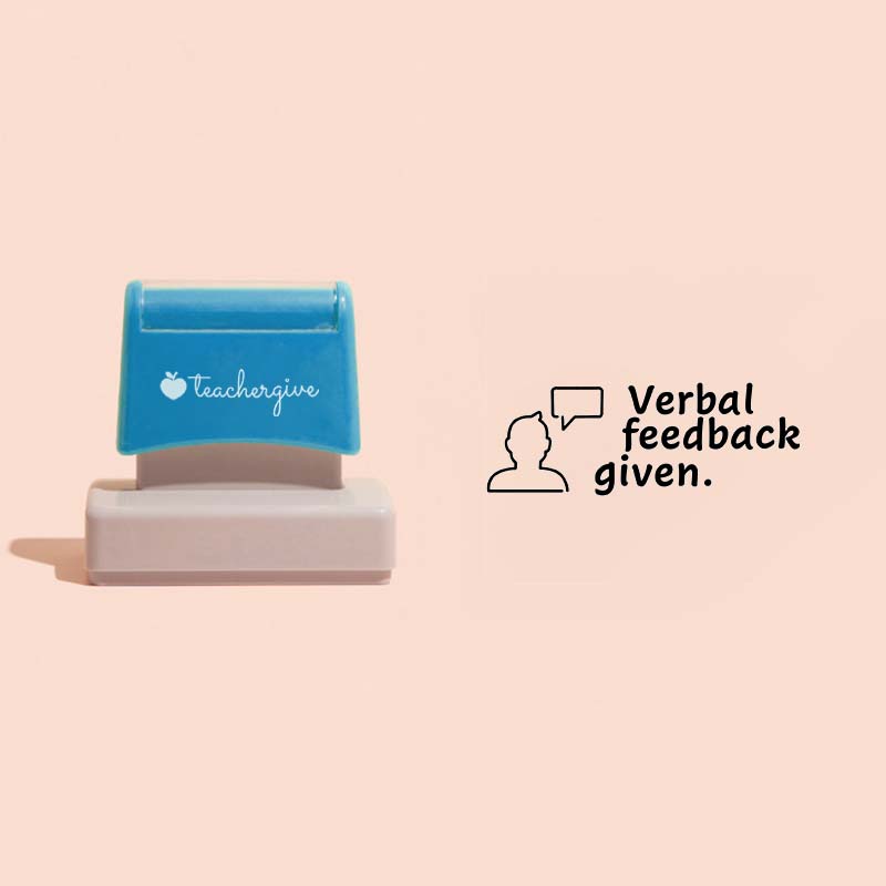 Verbal Feedback Given Rectangle Stamp