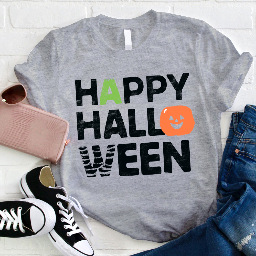 Smiling Pumpkin Happy Halloween T-Shirt