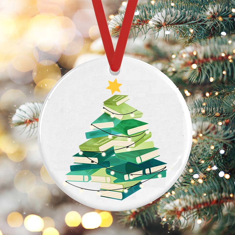 Christmas Book Ceramic Ornament