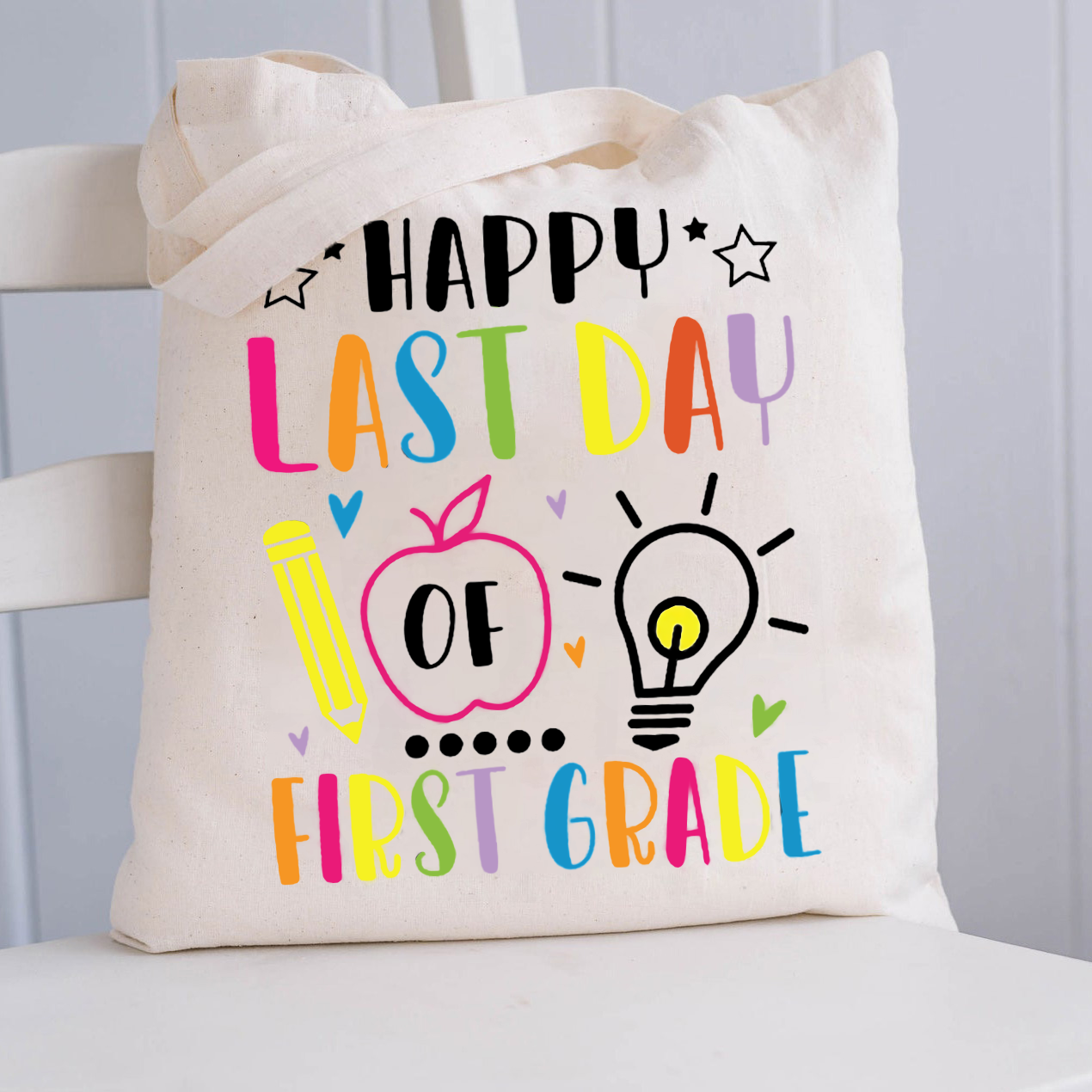 Personalized Happy Last Day Tote Bag