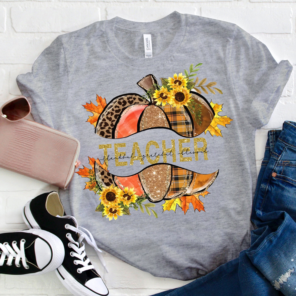 A Shining Halloween Pumpkin Teacher T-Shirt